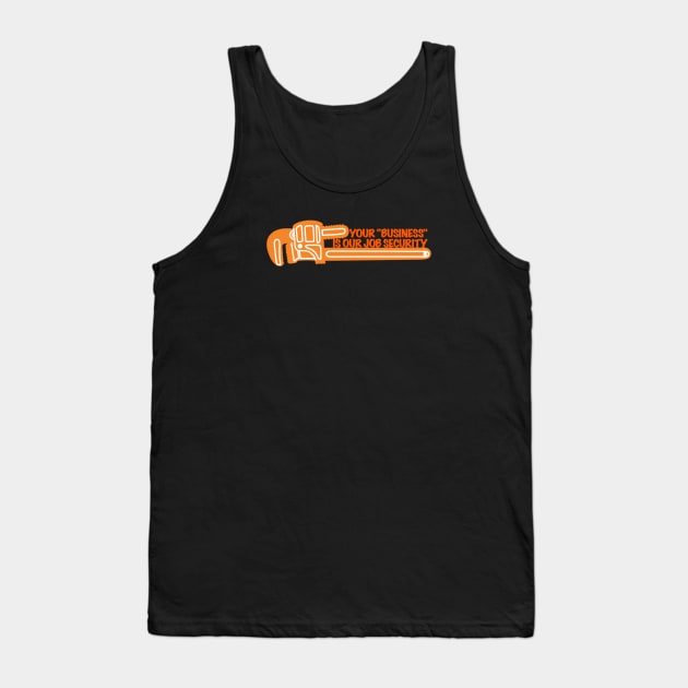 Funny Plumbing Gift, Contractor Swag, Retro Neon Graphic Tank Top by The Trades Store